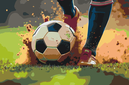 Paint by Numbers - Nærbillede af en fodboldbold