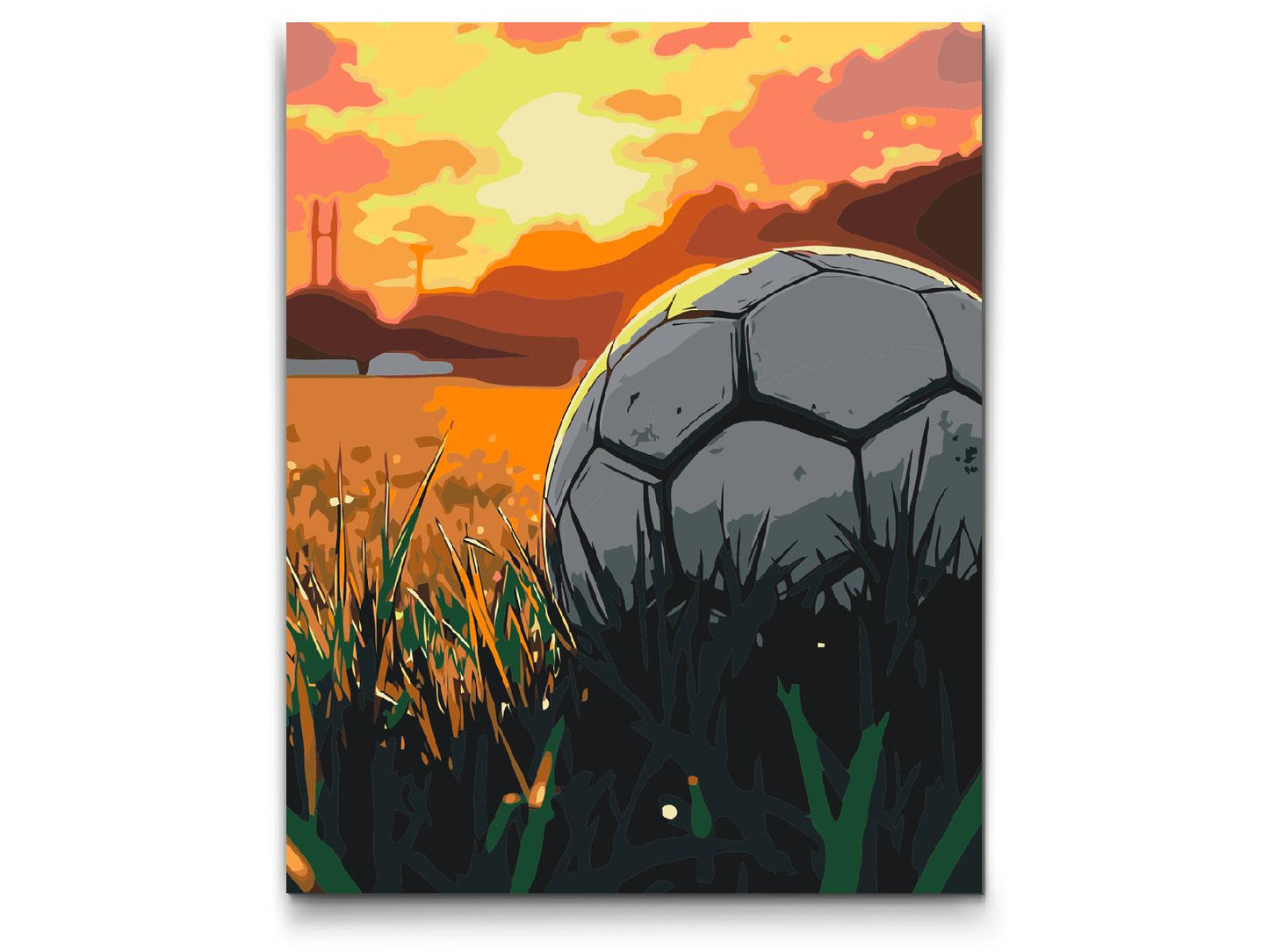 Paint by Numbers - Fodbold ved solnedgang