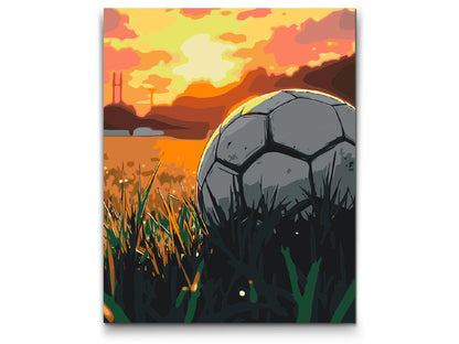 Paint by Numbers - Fodbold ved solnedgang