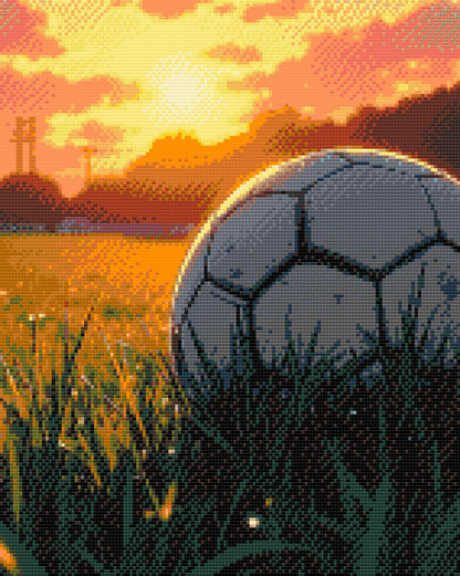 Diamond Painting - Fodbold ved solnedgang