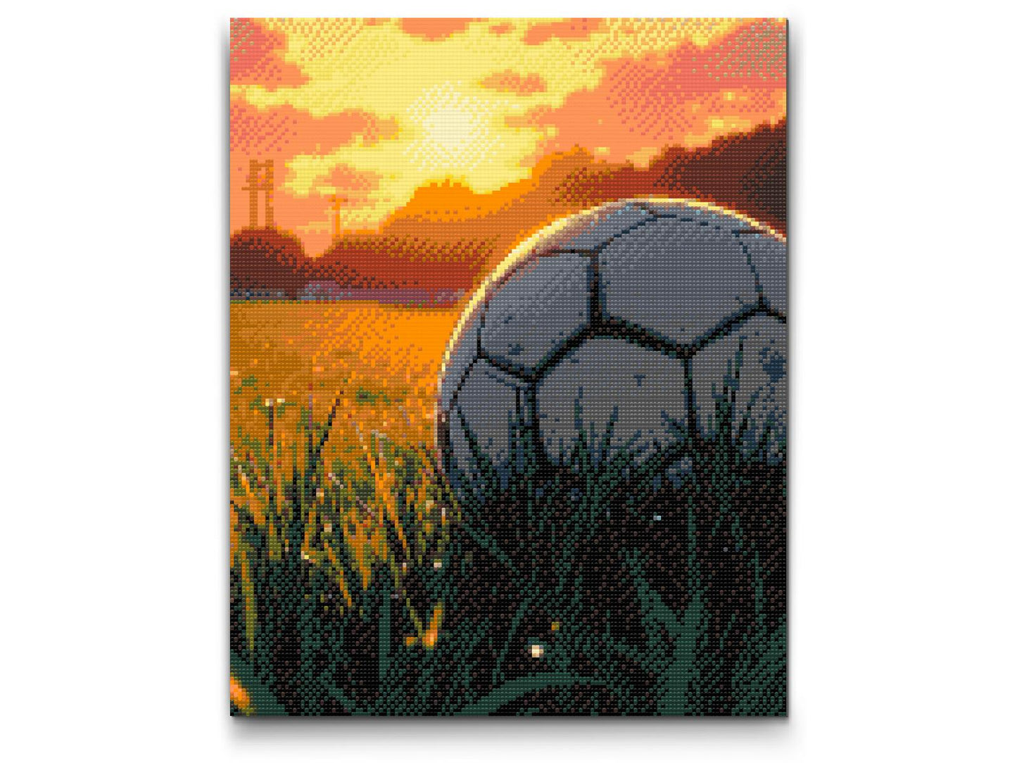Diamond Painting - Fodbold ved solnedgang