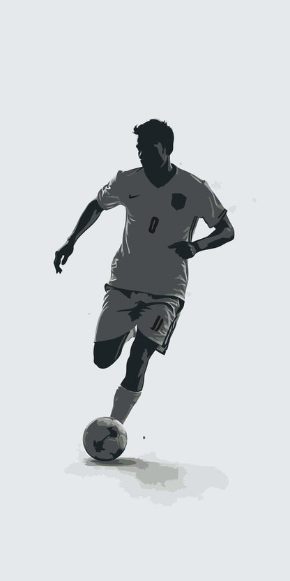Paint by Numbers - Silhuet af en fodboldspiller
