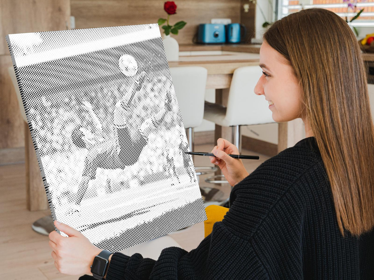 Mal-med-prikker -  Spark af bolden