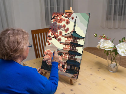 Paint by Numbers - Pagode med sakura