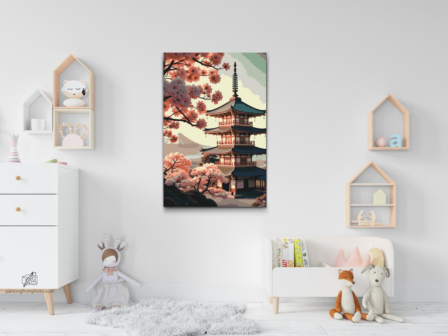 Paint by Numbers - Pagode med sakura