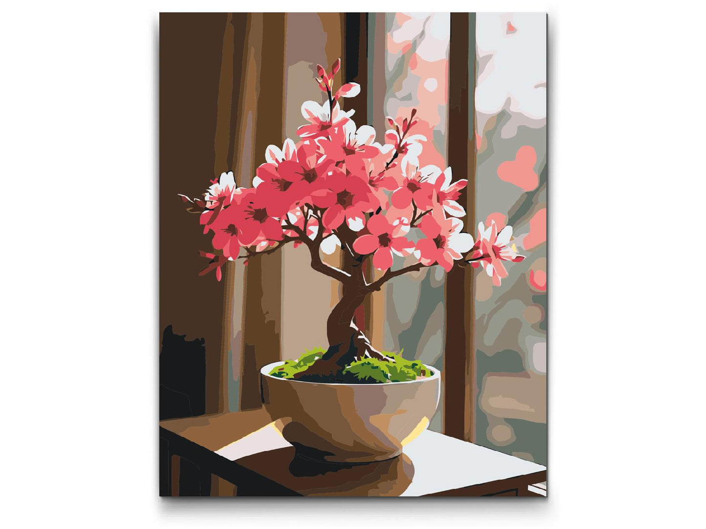 Paint by Numbers - Sakura bonsai ved vinduet