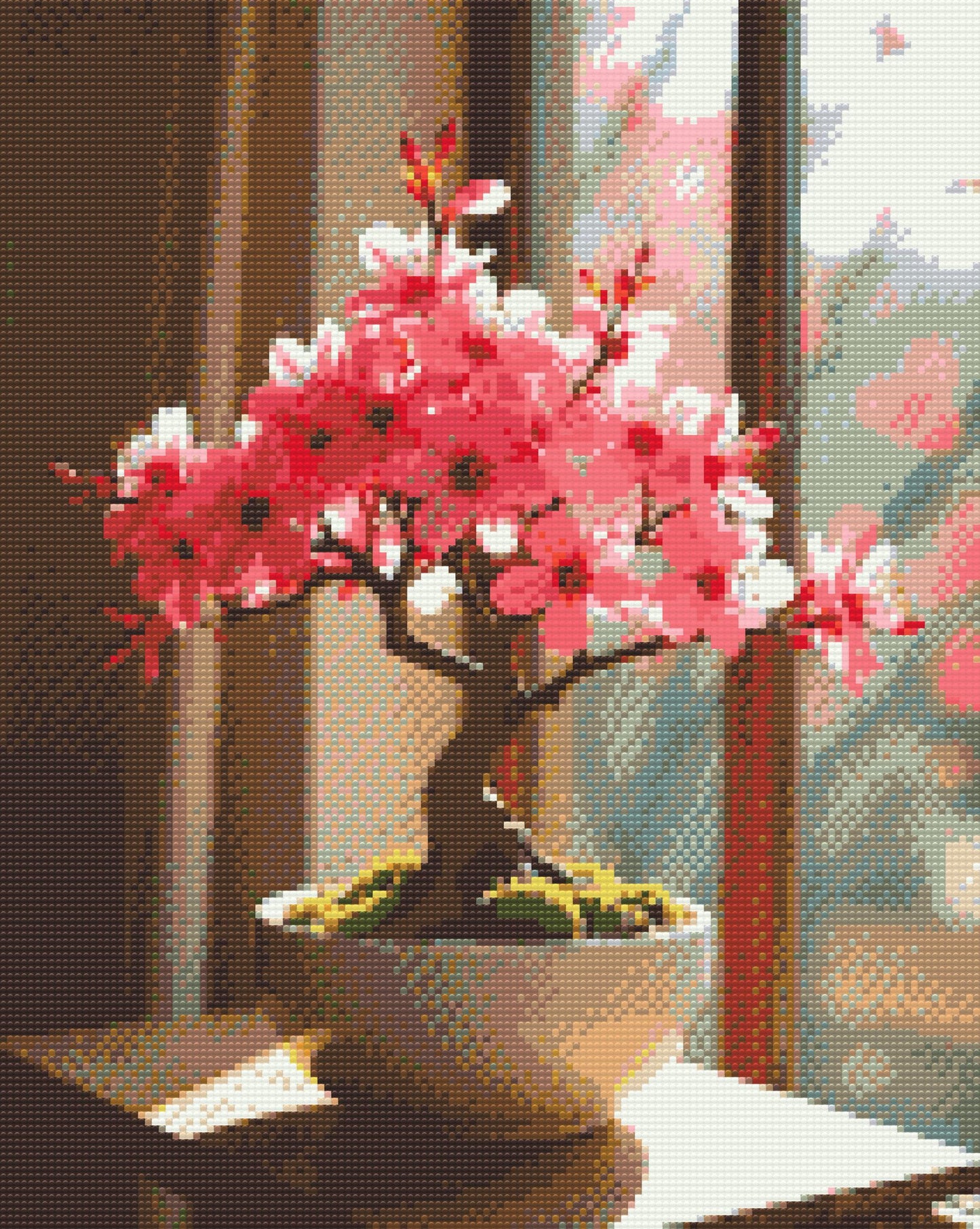 Diamond Painting - Sakura bonsai ved vinduet