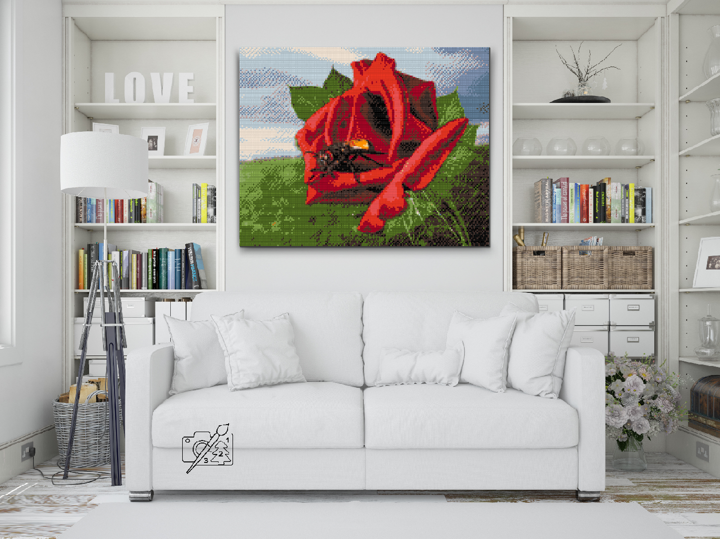 Diamond Painting - Bien på rosen