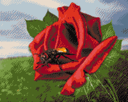 Diamond Painting - Bien på rosen