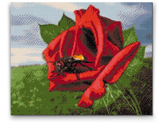 Diamond Painting - Bien på rosen