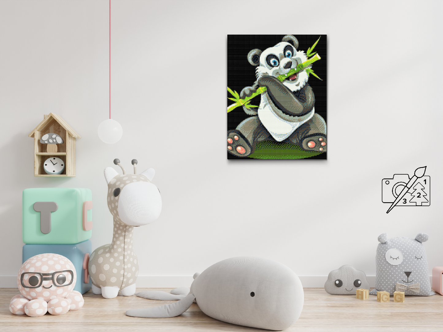 Diamond Painting - Panda med bambus