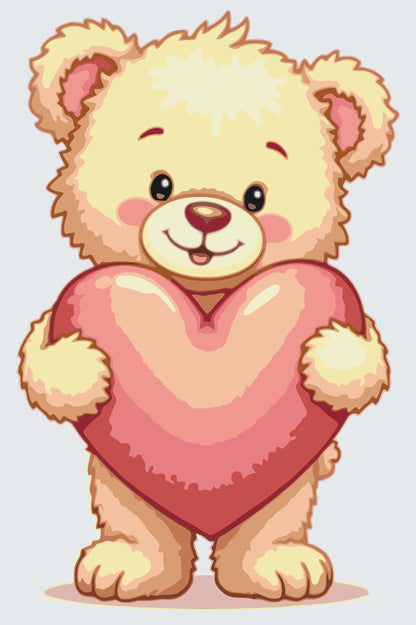 Paint by Numbers - Bamse med hjerte