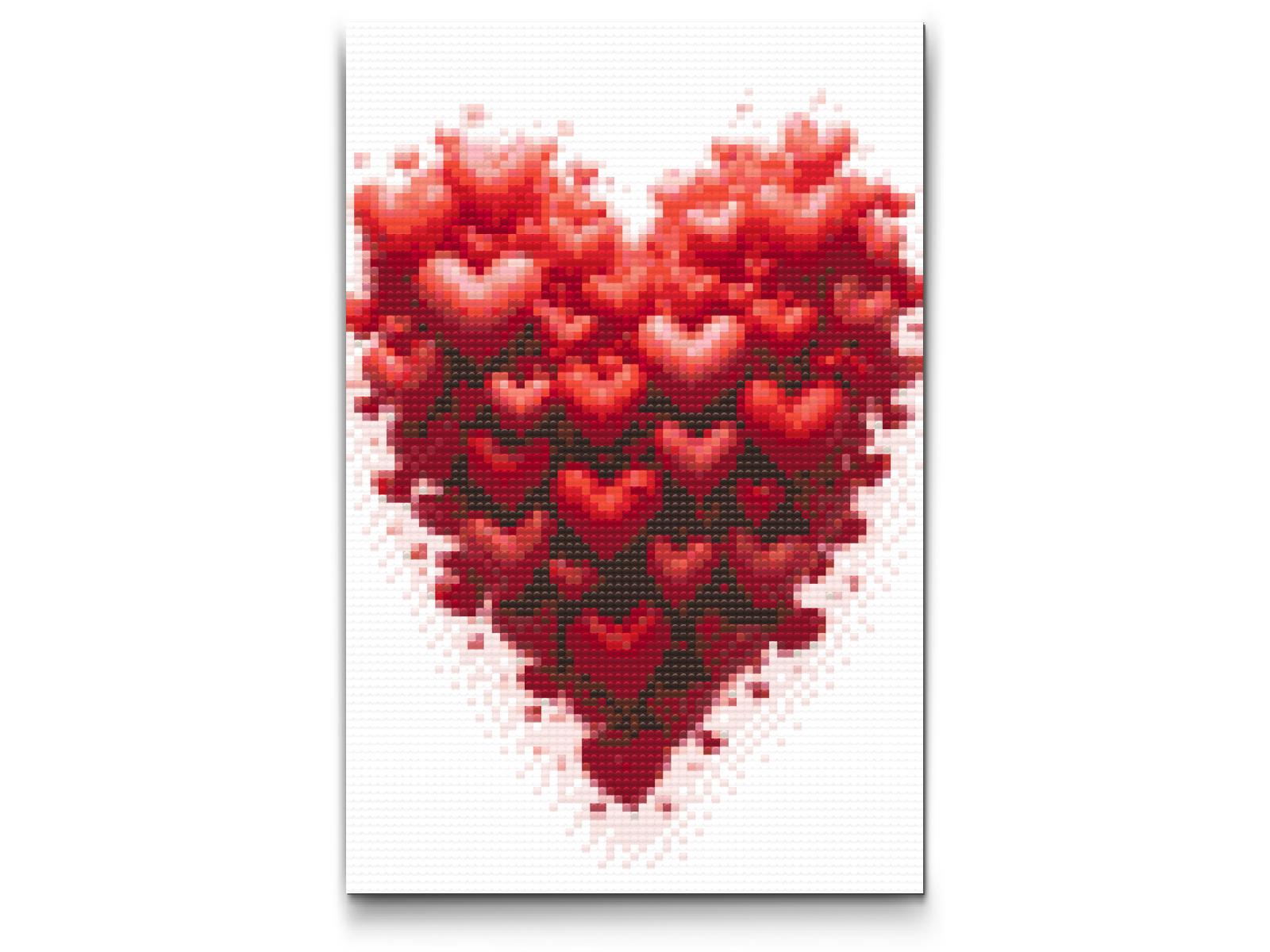 Diamond Painting - Hjerte lavet af hjerter
