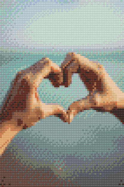 Diamond Painting - Hjerte lavet af hænder