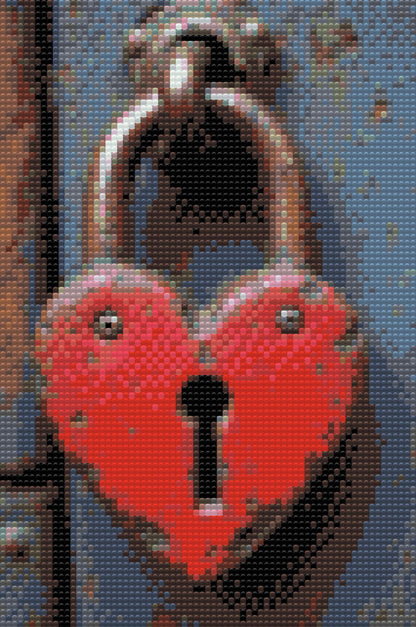 Diamond Painting - Hjerteformet lås