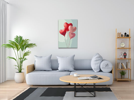 Paint by Numbers - Hjerteformede balloner