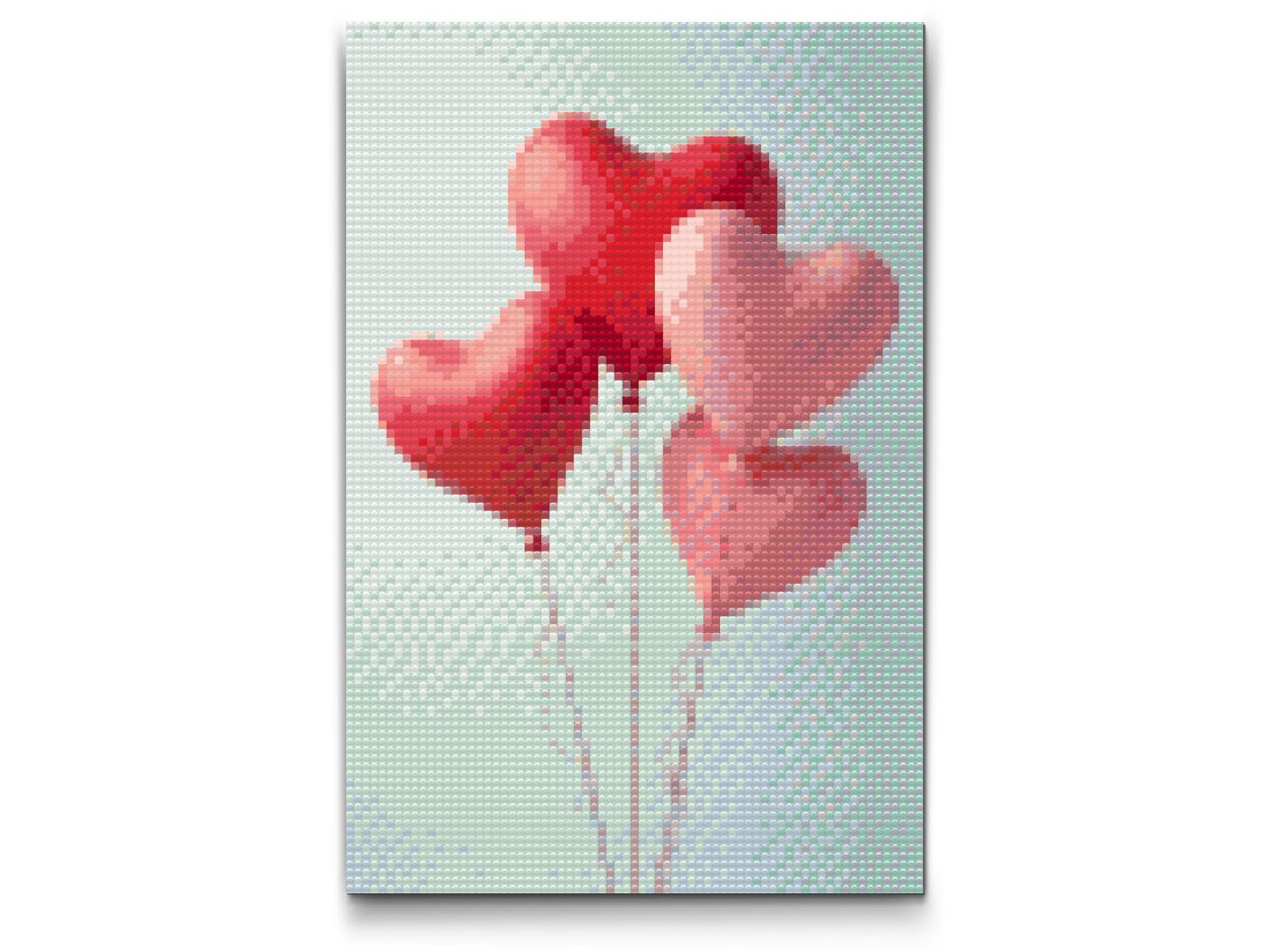 Diamond Painting - Hjerteformede balloner