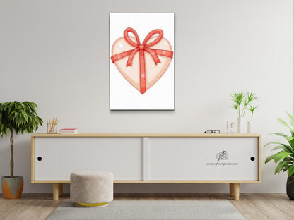Diamond Painting - Hjerte med sløjfe