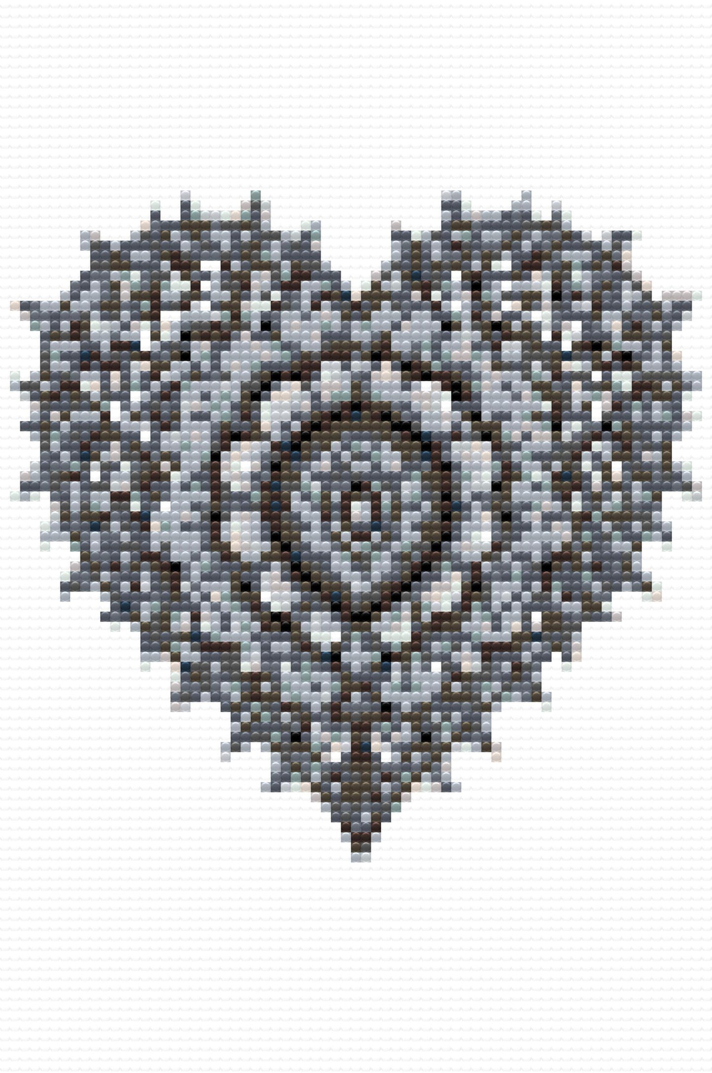 Diamond Painting - Sort og hvidt hjerte