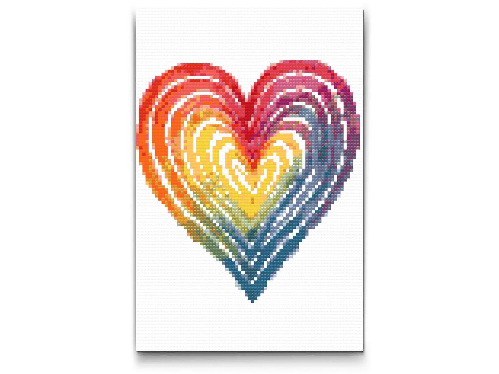 Diamond Painting - Regnbuehjerte