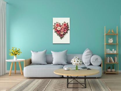 Diamond Painting - Hjerte lavet af blomster