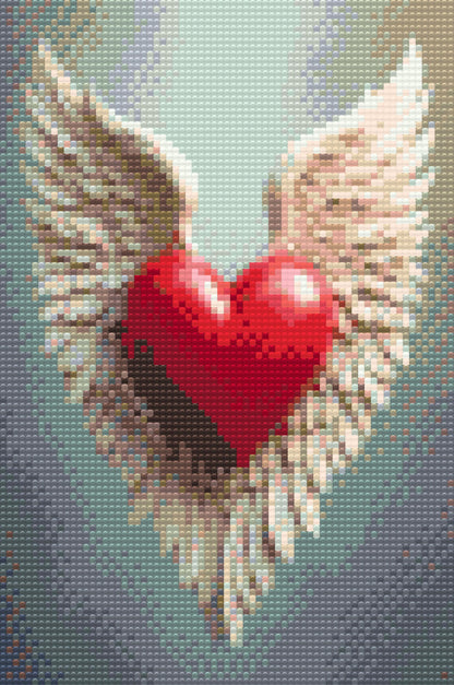 Diamond Painting - Vinget hjerte