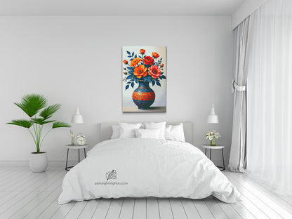 Diamond Painting - Farverig buket i en mosaikvase