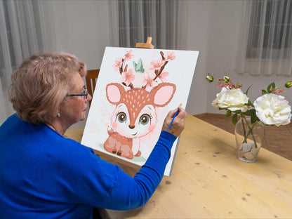 Paint by Numbers - Hjorte med kirsebærblomster