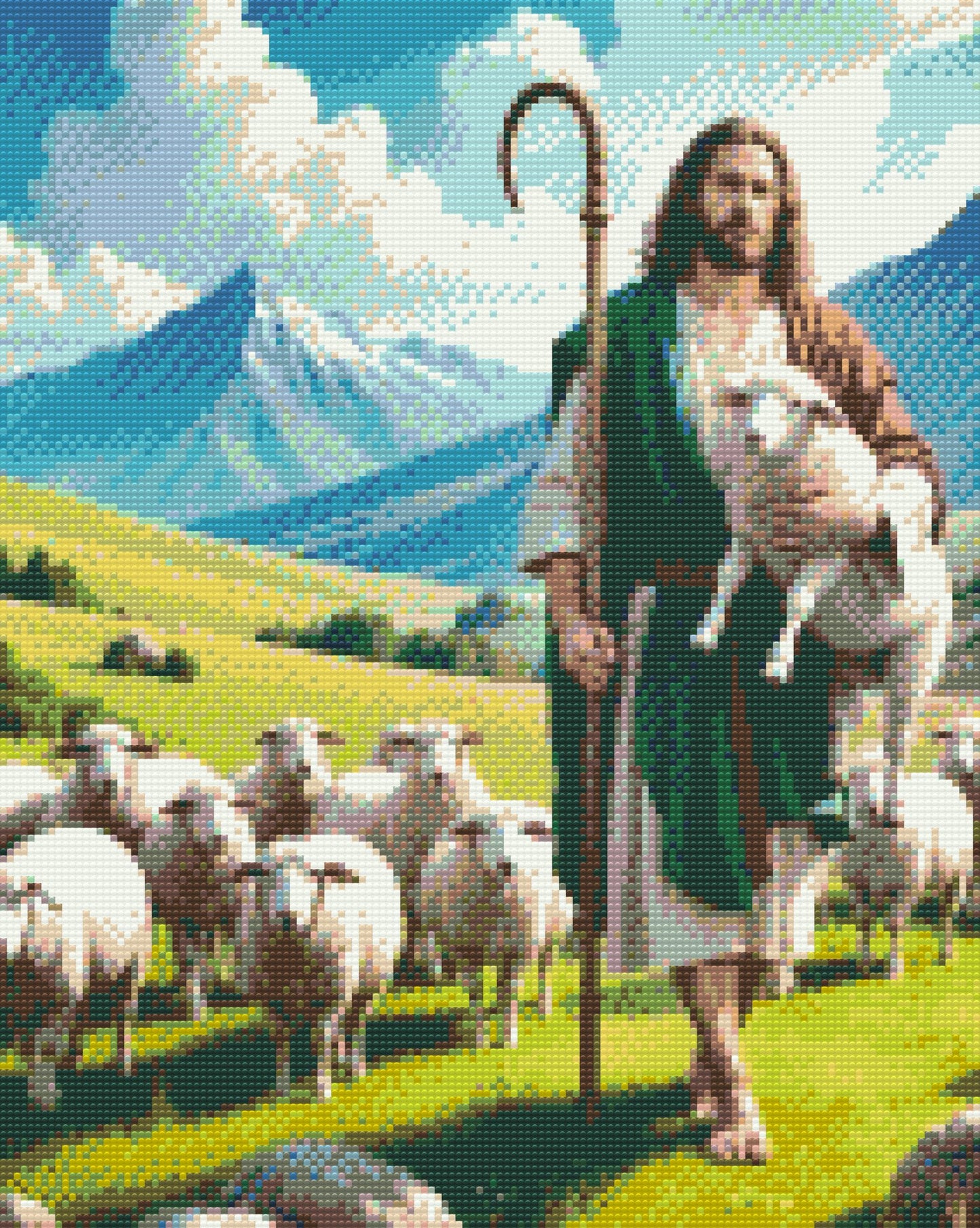 Diamond Painting - Jesus med får på græsmarken