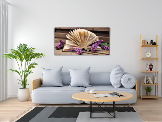 Diamond Painting - Syrenblomster med en bog