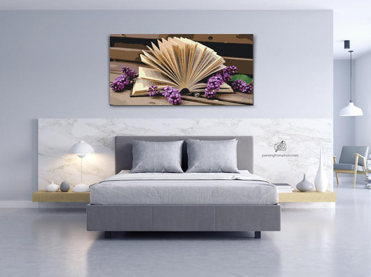 Paint by Numbers - Syrenblomster med en bog