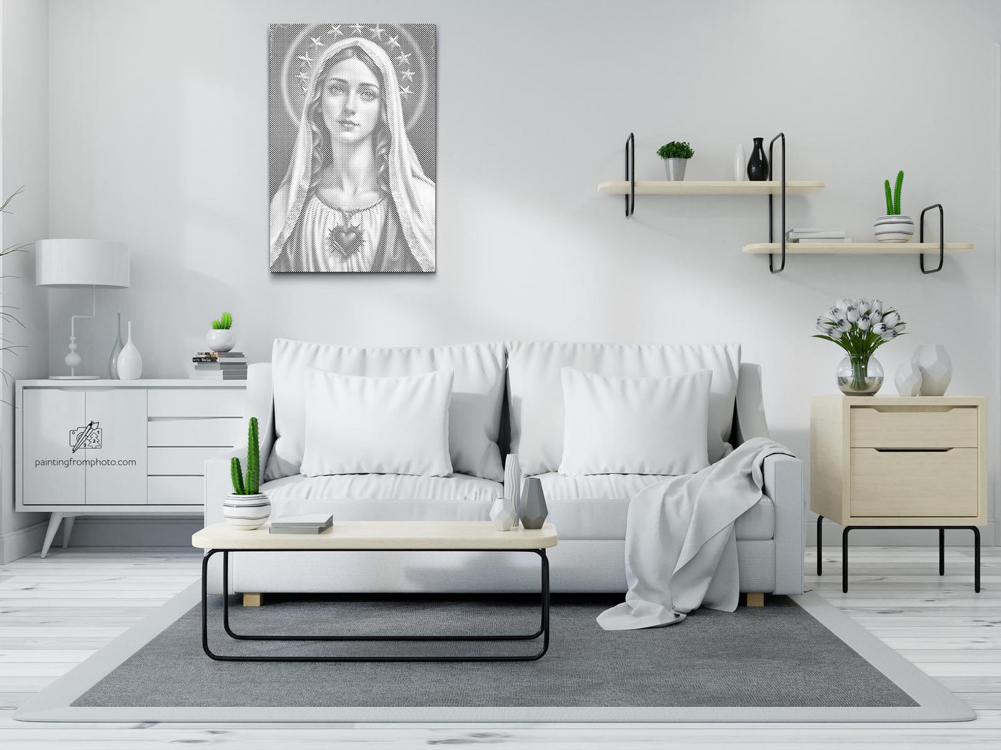 Mal-med-prikker -  Mary med et hjerte