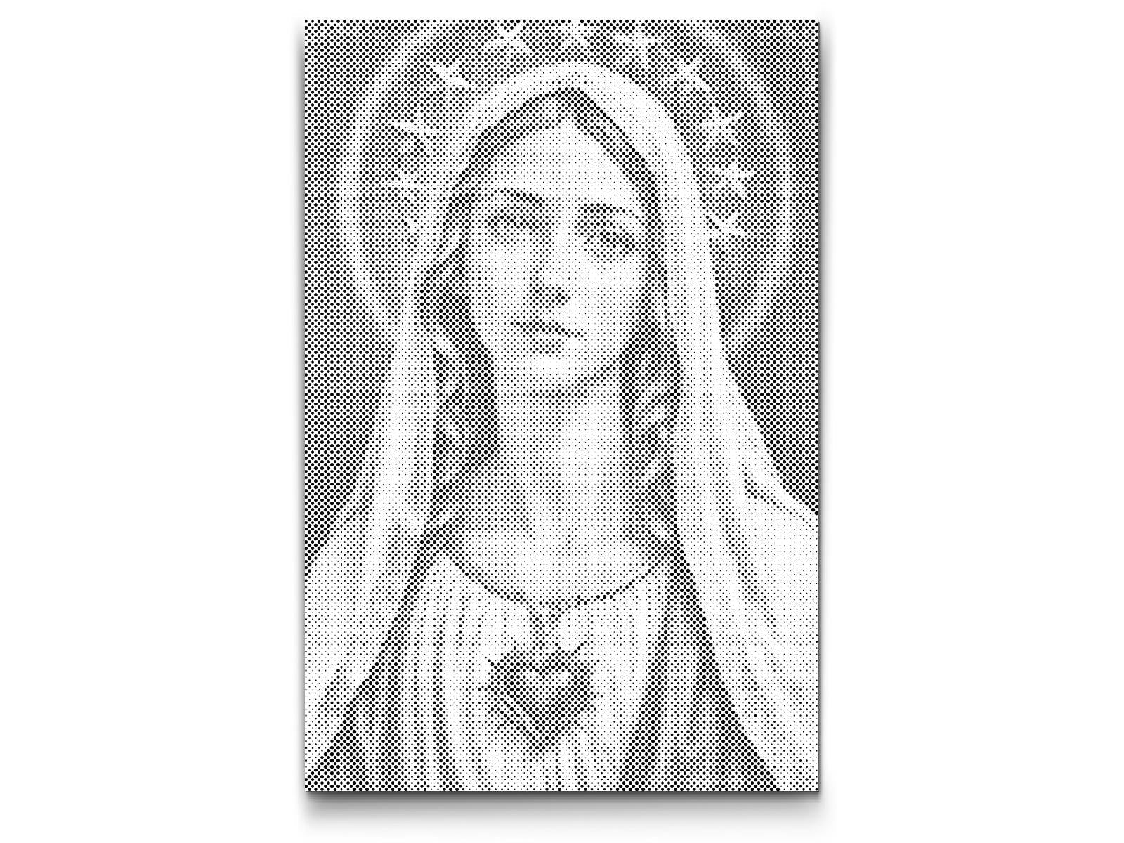 Mal-med-prikker -  Mary med et hjerte
