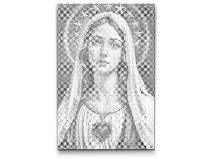 Mal-med-prikker -  Mary med et hjerte
