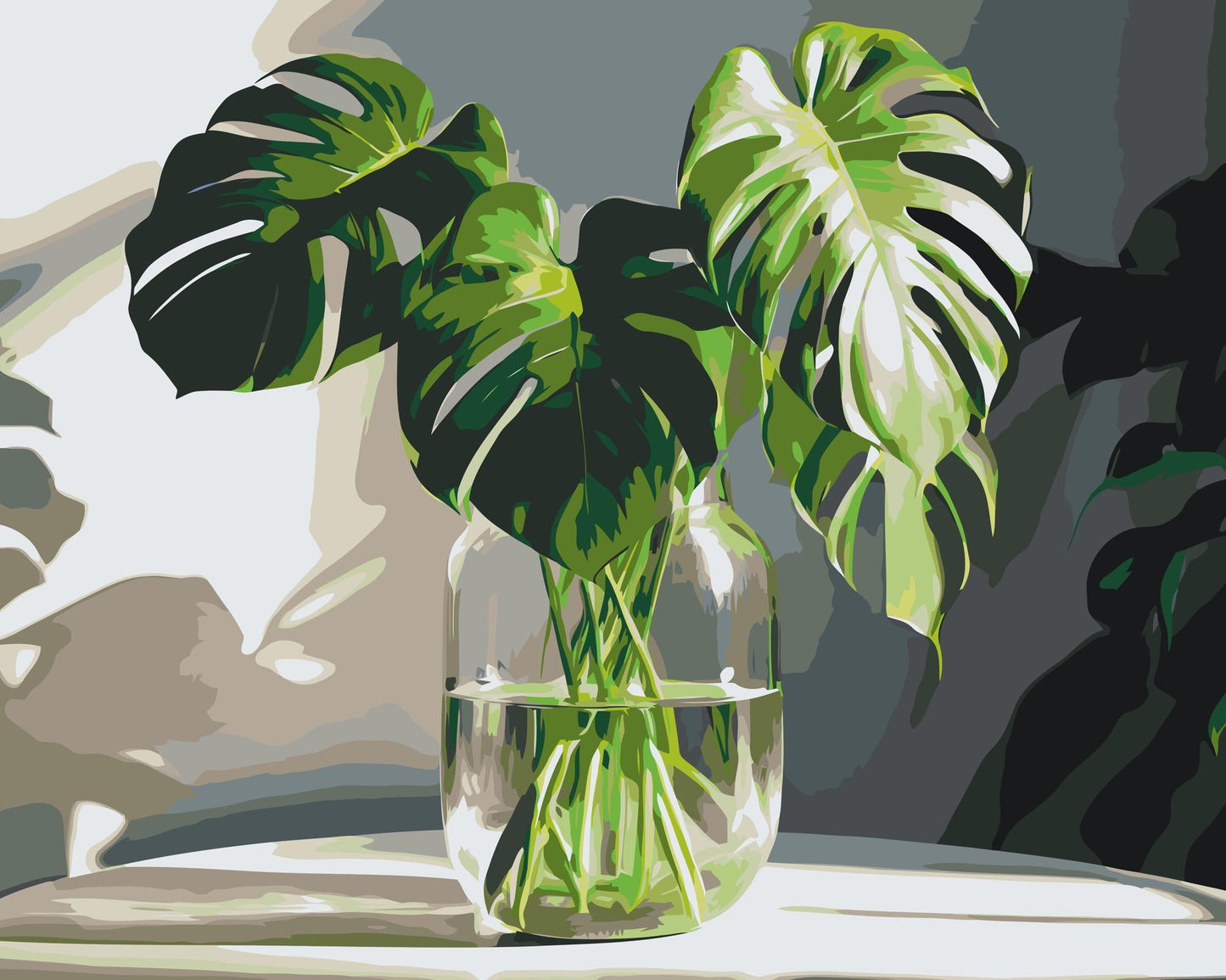 Paint by Numbers - Monstera i en vase