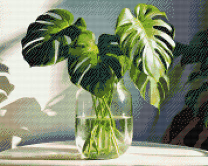 Diamond Painting - Monstera i en vase