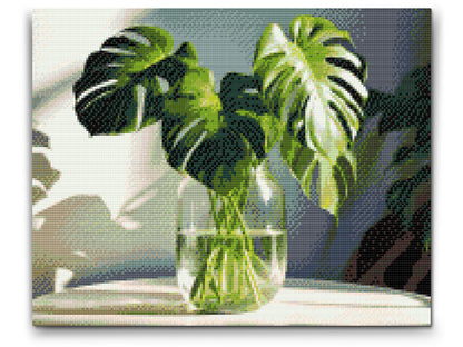 Diamond Painting - Monstera i en vase