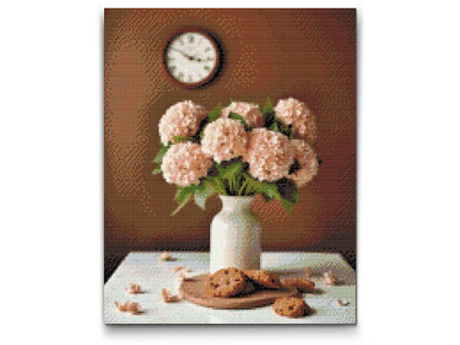 Diamond Painting - Vintage lyserøde hortensiaer