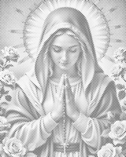 Mal-med-prikker -  Den bedefulde Maria