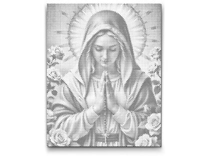 Mal-med-prikker -  Den bedefulde Maria