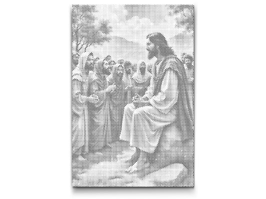 Mal-med-prikker -  Jesu Prædiken i Skoven