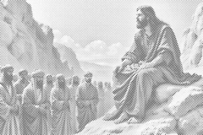 Mal-med-prikker -  Jesu bjergprædiken