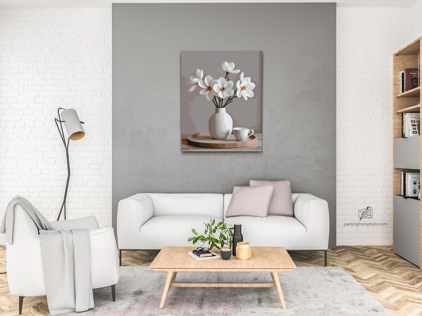 Paint by Numbers - Forårshvide blomster i en vase