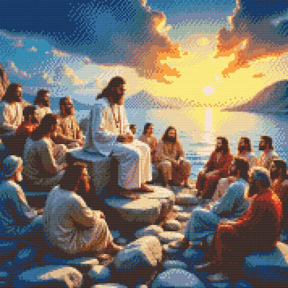 Diamond Painting - Jesu prædiken ved solnedgang