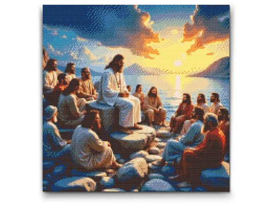 Diamond Painting - Jesu prædiken ved solnedgang