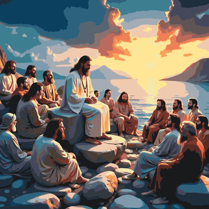 Paint by Numbers - Jesu prædiken ved solnedgang