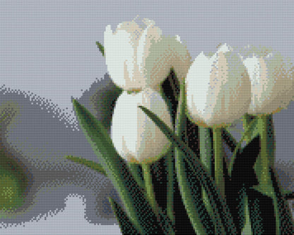 Diamond Painting - Hvide tulipaner