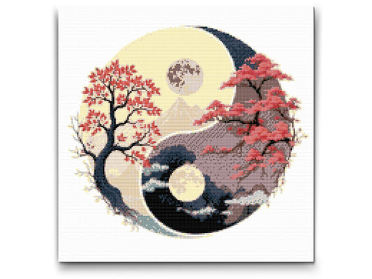 Diamond Painting - Jin Jang - Dag og nat