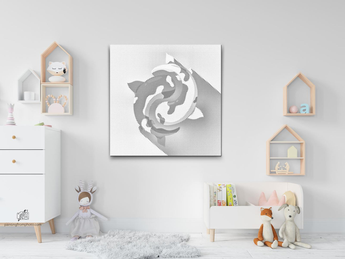 Mal-med-prikker -  Yin Yang Koi-karpe