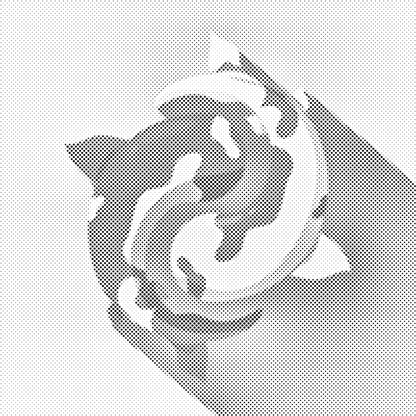 Mal-med-prikker -  Yin Yang Koi-karpe